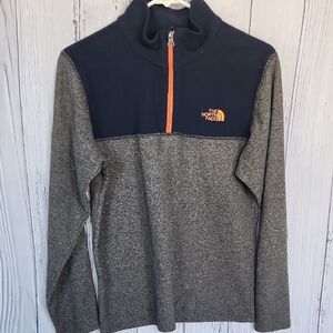 The North Face Fleece Pullover Navy and Gray Quarter-Zip